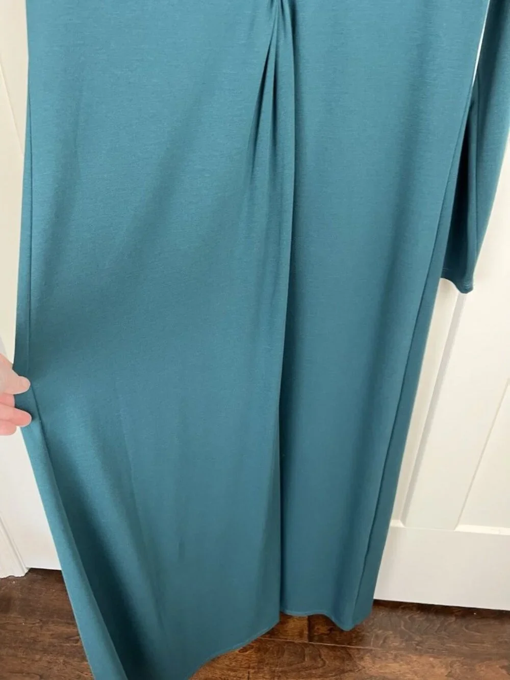 Soft Surroundings Lagia Maxi Dress XL Teal Twist Front Long Sleeve NWT $120 - Picture 7 of 12